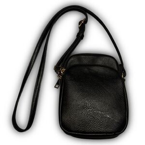 Triple-compartment mini crossbody bag